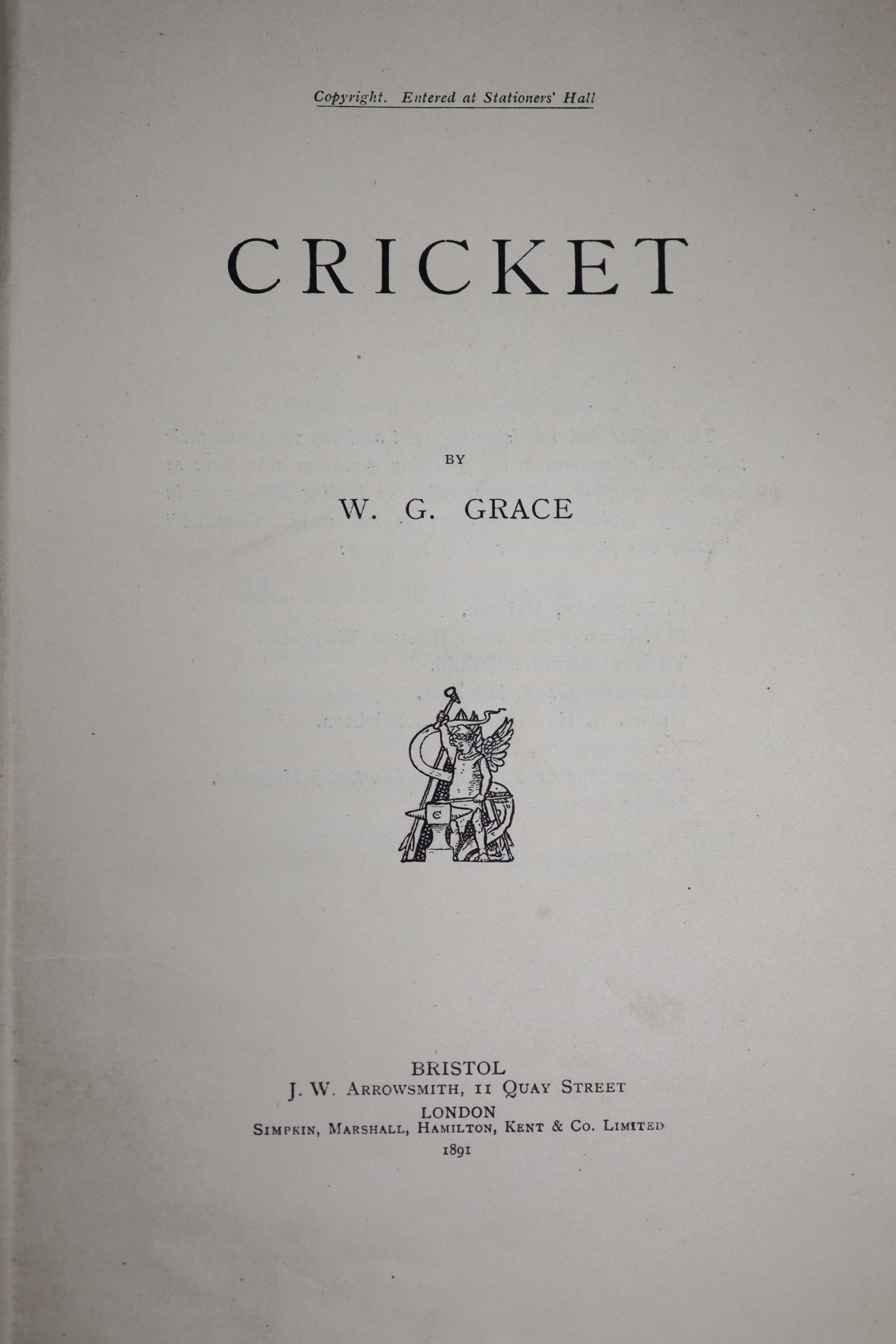 A letter written by W.G. Grace,with a copy of his book, Cricket, 1891
